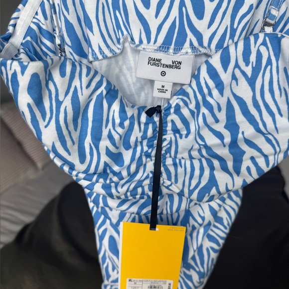 NWT Diane Von Furstenberg x Target Blue White Zebra Cami Skirt Set Size S Y2K - Picture 3 of 12